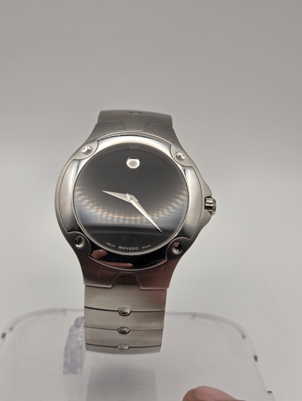Movado Analog Sports Edition Museum Dial Stainless Mens Watch 84g1 1892 New Batt
